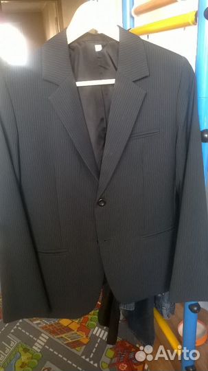 Пиджак школьный, темно серый 158 см