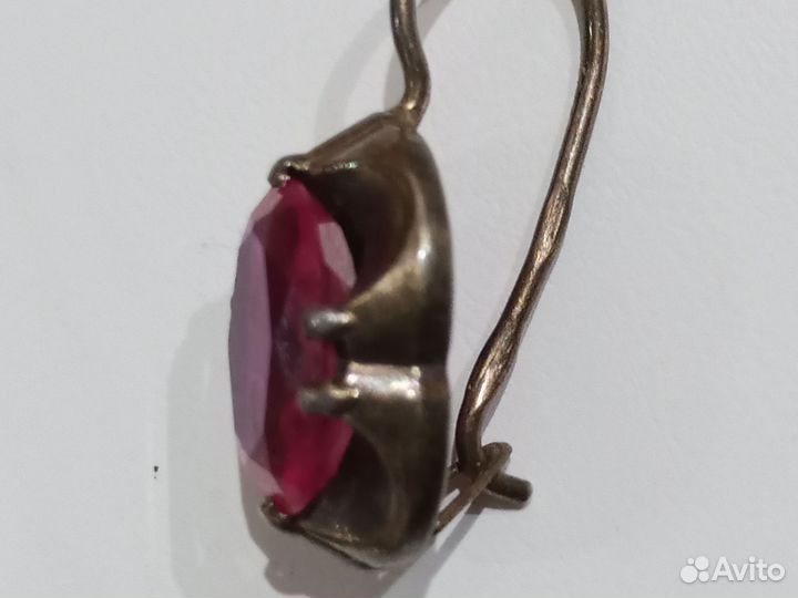 Серьги серебро СССР запонки 875 проба позолота