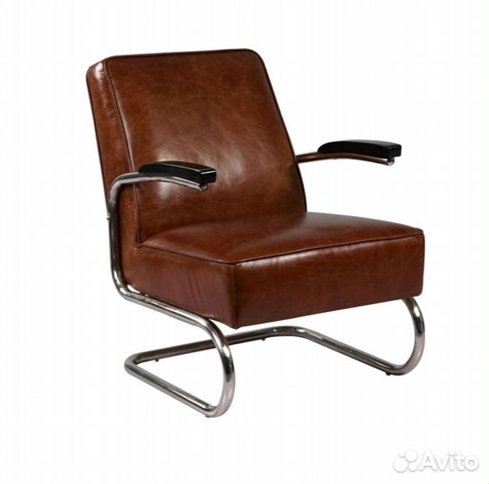 Кресло кожаное с консольным каркасом