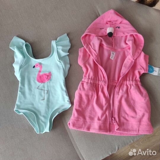 Купальник и халат для девочки 74