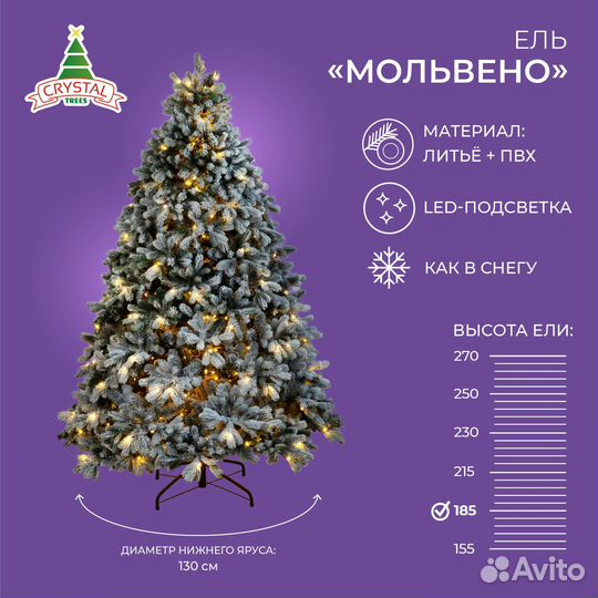 Елка искусственная литье + пвх