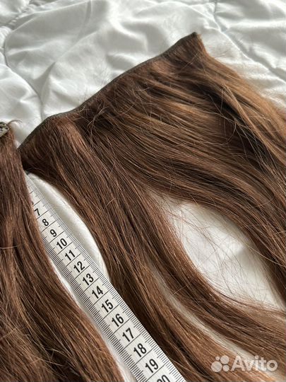 Волосы на заколках натуральные русые