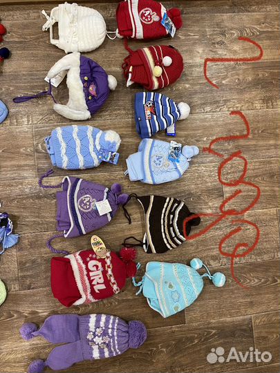 Детская шапка с шарфом