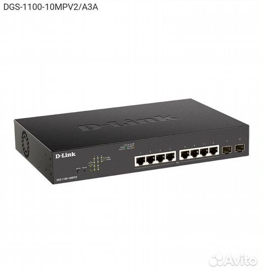 Коммутатор D-Link DGS-1100-10MPV2 8-PoE Smart 10-p