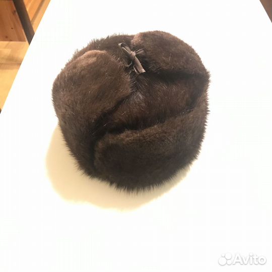 Шапка-ушанка мужская меховая из ондатры