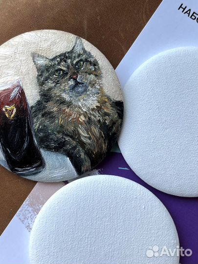 Картина миниатюра на заказ, магнит, значок