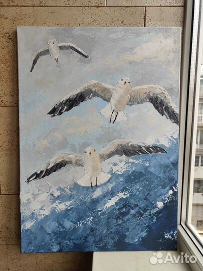 Картина маслом на холсте чайки