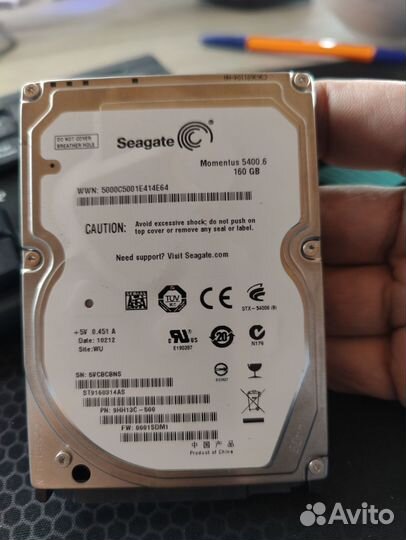 Жесткий диск seagate momentous 5400 160gb