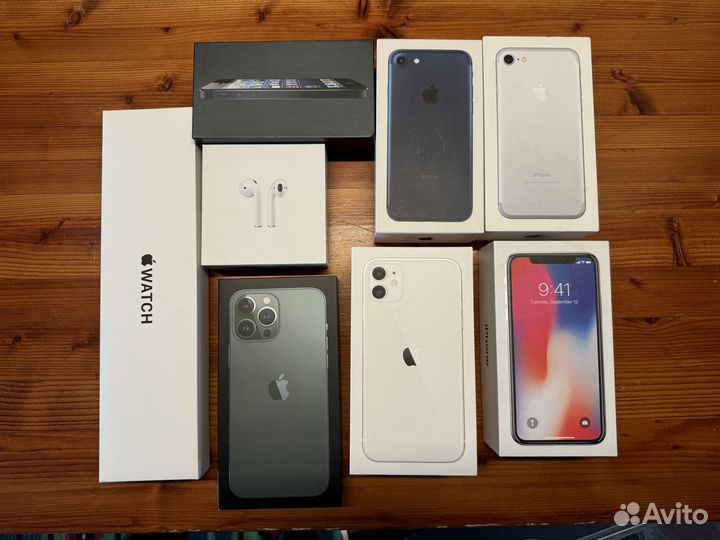 Коробка для iPhone 5, 7, Х, 11, 13, watch, airpods