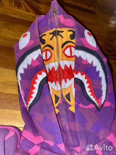 Зип худи bape с двойным капюшоном