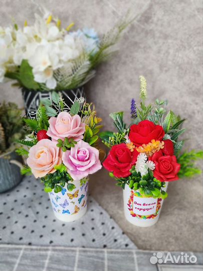 Мыло ручной работы композиции букеты подарок