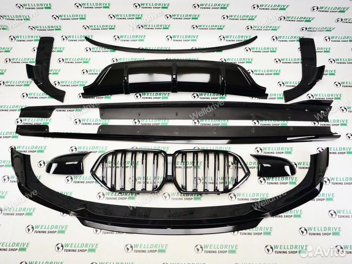Обвес BMW X6 G06 решетка спойлер зеркала черные