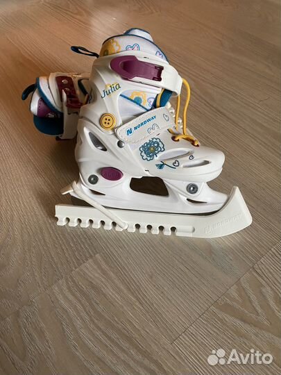 Коньки зимние детские раздвижные 27-30