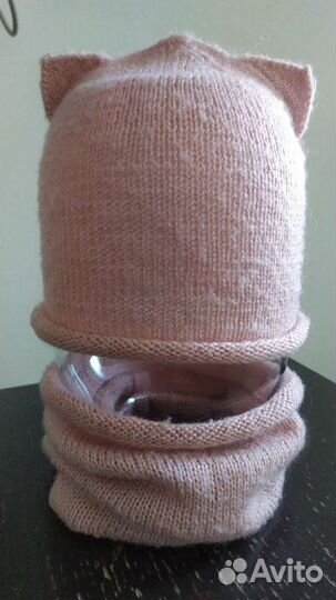 Шапка и снуд для девочки 3-5 лет весенняя