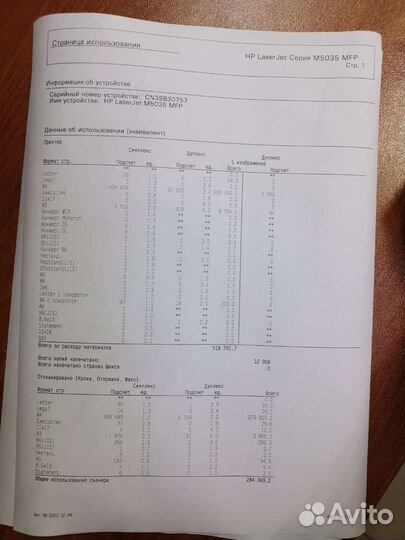 Принтер чб hp laser jet M5035 mfp