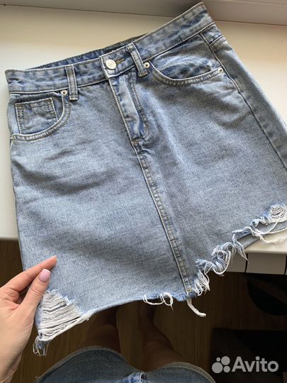 Джинсовая юбка мини