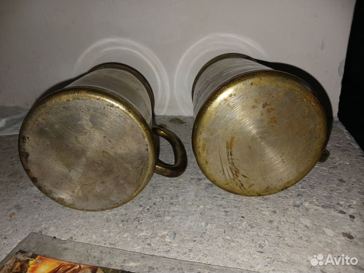 Пивная кружка медная старинная 2 штуки