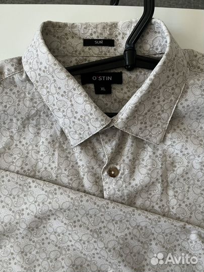 Рубашка мужская бежевая XL