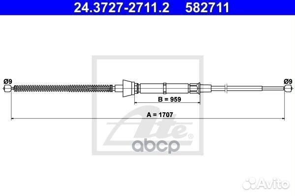 Трос стояночного тормоза 24372727112 Ate