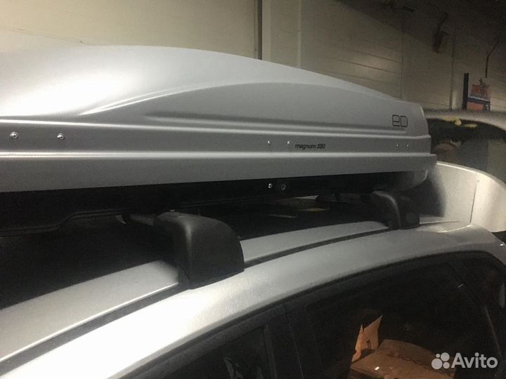 Автобокс Магнум 390 серый, тиснение карбон