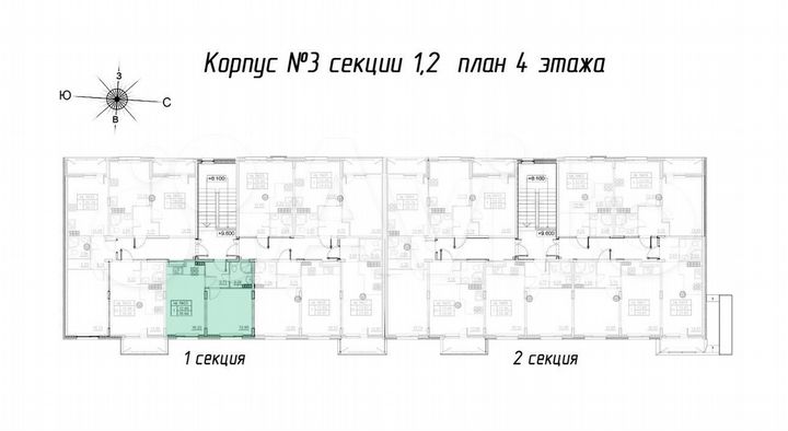 1-к. квартира, 36 м², 4/4 эт.