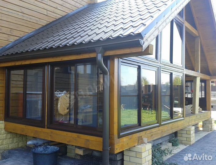 Остекление веранды с отделкой