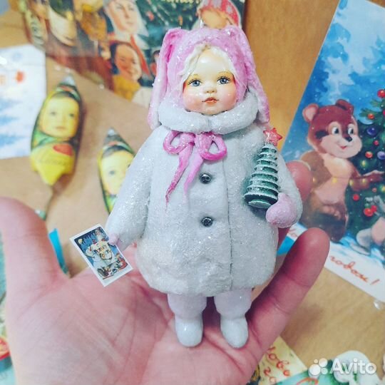 Ватные елочные игрушки СССР