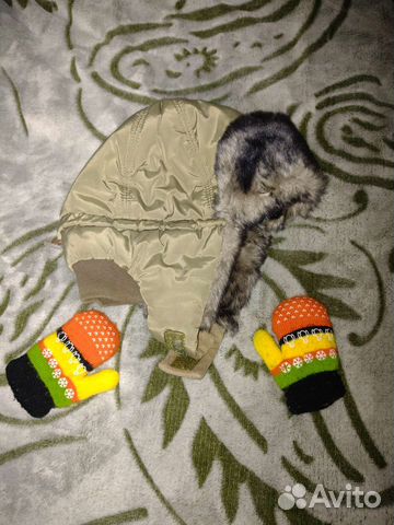 Зимняя шапка на мальчика 1-2 года