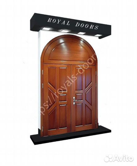 Арочная металлическая дверь натуральный шпон