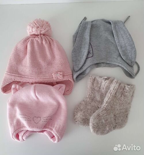 Шапочки на девочку с 5 мес до 1 года