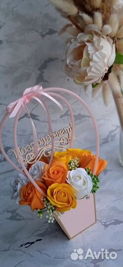 Букет из мыльных роз