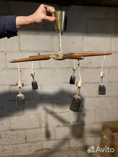 Люстра винтажная деревянная