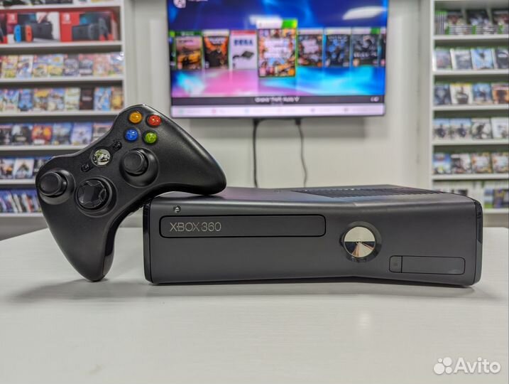 XBox 360 Slim прошитый + много игр