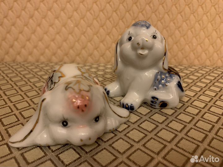 Гжель Ваза и статуэтки животных