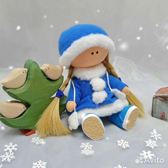 Дед Мороз и Снегурочка кукла ручной работы
