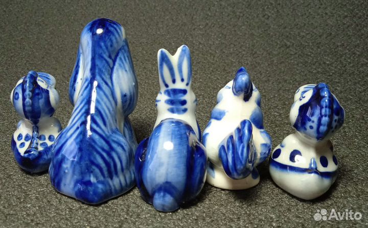 Фарфоровые фигурки Гжель (лот)