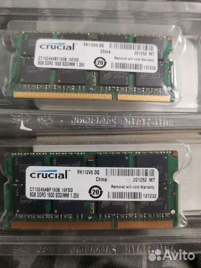 Crucial 16gb kit ddr3 pc3 12800 sodimm 1.35v