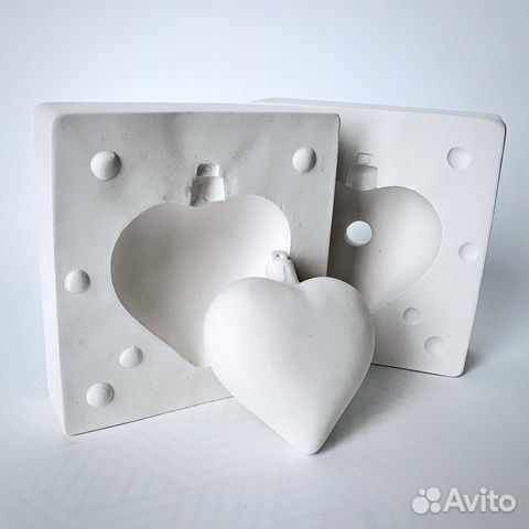 Гипсовая форма для керамики -Сердечко