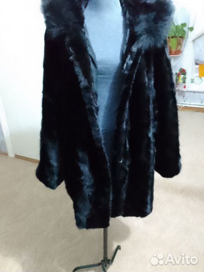 Шуба норковая с капюшоном 52 54 56размер