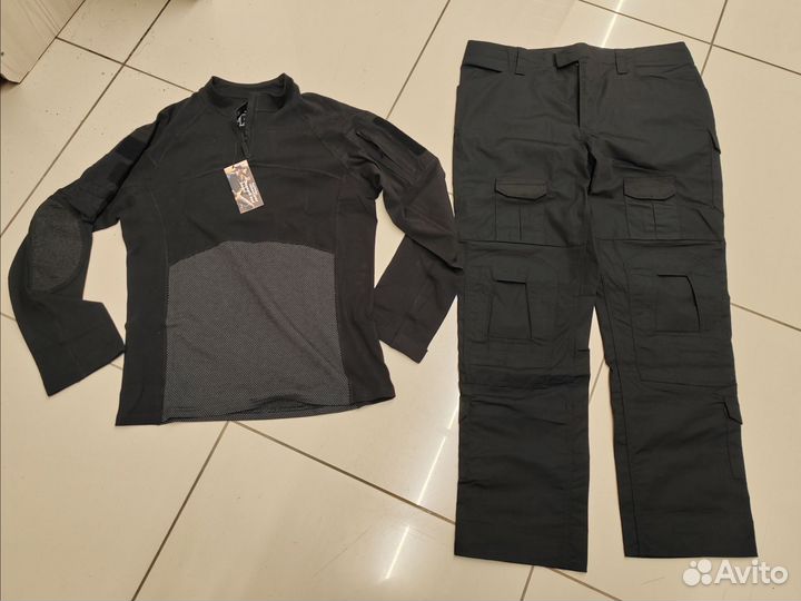 Тактический боевой костюм комбат Черный 44-58р