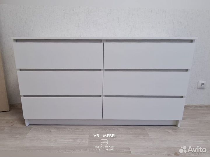 Комод белый 6 ящиков