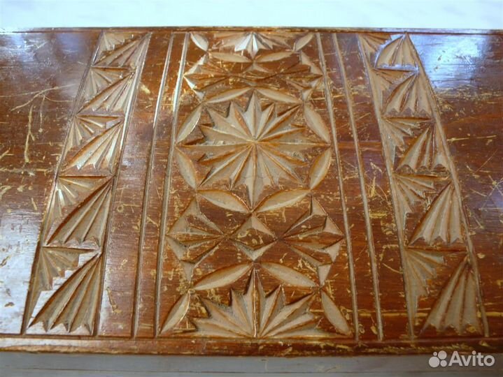 Шкатулка Деревянная Резная Старинная 24x7x10.5 см