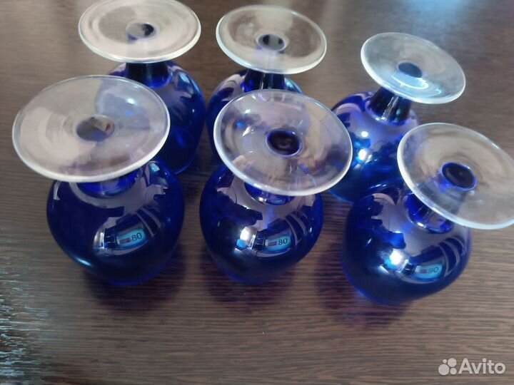 Бокалы СССР. Кобальтовое стекло