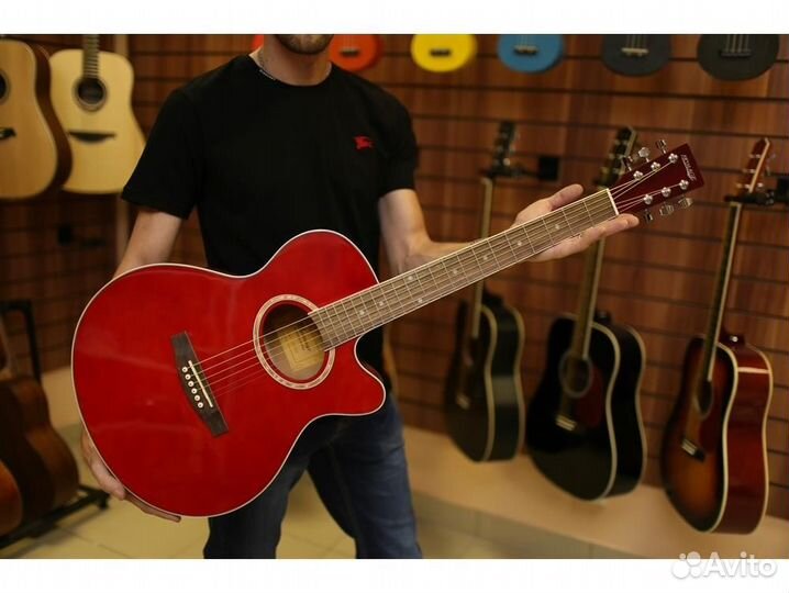 Homage LF-401C-R красная акустическая гитара