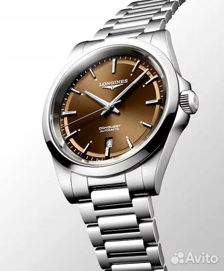 Часы Longines conquest 41mm Brown Dial