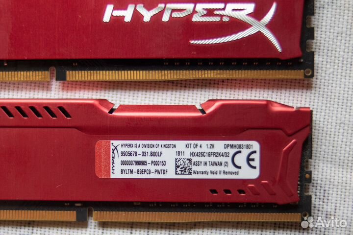 Оперативная памятьKingston DDR4 2666 MHz 8x4Gb HX4