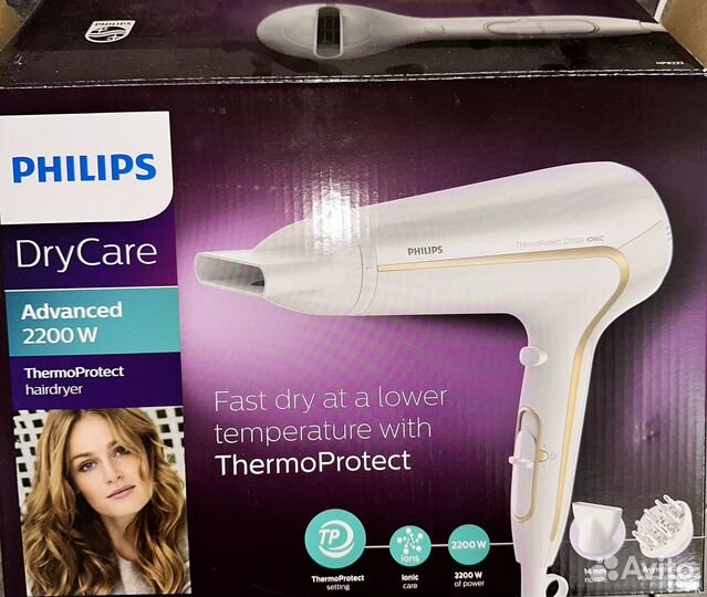 Фен для волос Philips TermoProtest 2200 Вт Ionic