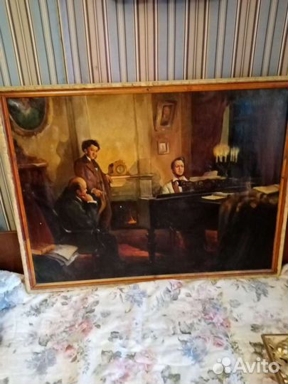 Картина масло конец 19 века Мусоргский и