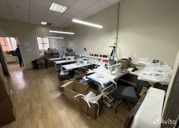 Швейный цех, пошив одежды, печать, логотип