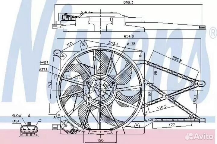 Вентилятор opel astra (1998) 2.0